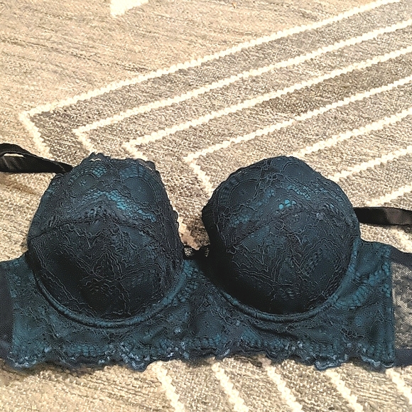 Blush Other - NWOT peacock + black Balconette & Lace Cutout Bra